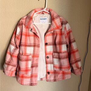 Old Navy Kids Plaid Jacket in Pink and White